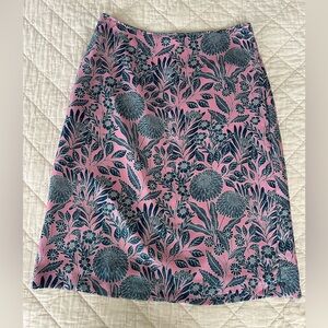Floral Pink and Blue Women's Silk Skirt Size 4